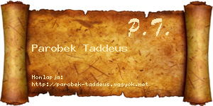Parobek Taddeus névjegykártya